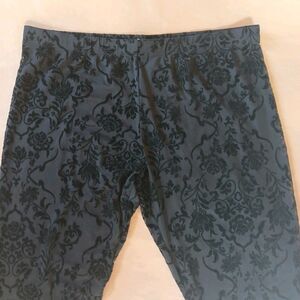 Black Velvet Floral Tights Size 3XL Footless Dark Romance Whimsigoth
